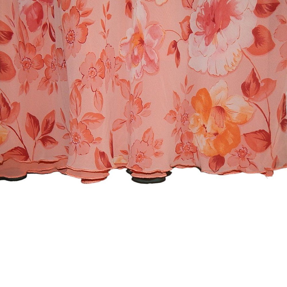 MOTHERHOOD MATERNITY women's maternity medium vintage peach floral v-neck dress - Picture 5 of 10